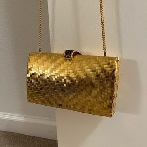 vintage gold clutch convertible